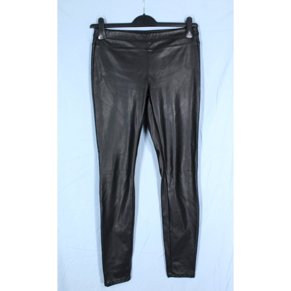 BLANKNYC Black SOFT FAUX LEATHER Pull-on MID-RISE Faux Pockets LEGGINGS Sz 28